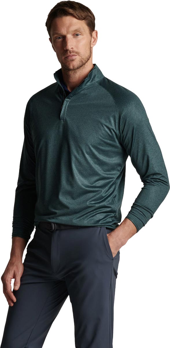 Peter Millar Crown Crafted Stealth Performance QuarterZip Golf Pullovers